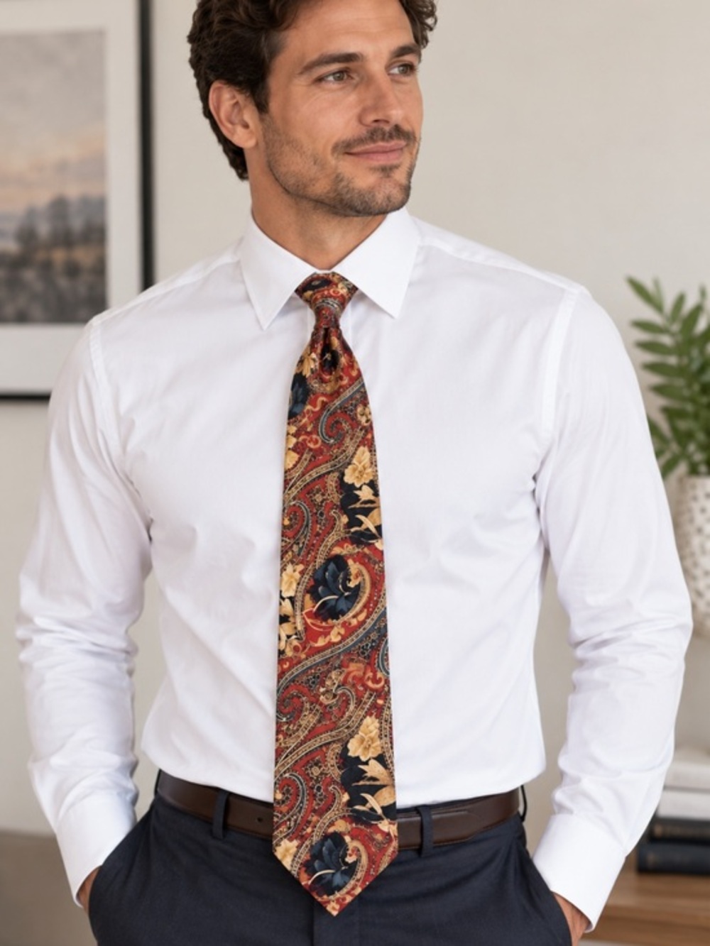 Bert Pulitzer Collectors Edition Floral Paisley Necktie Made in USA